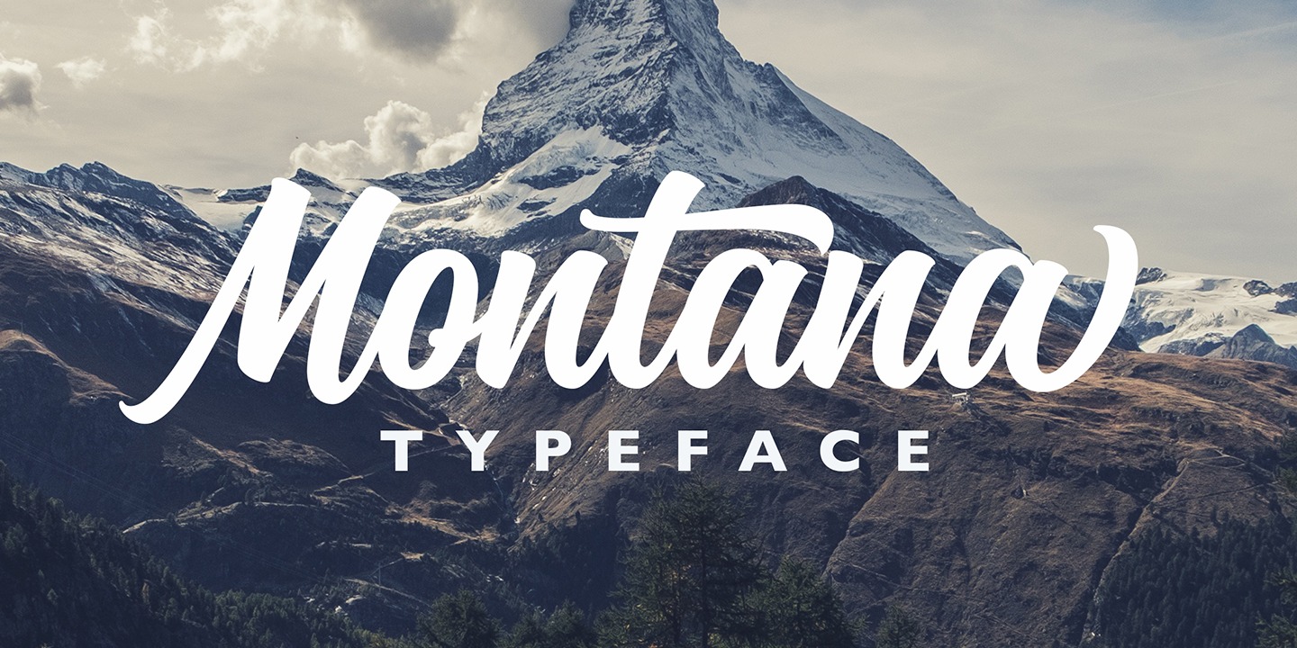 Beispiel einer Montana Typeface Regular-Schriftart